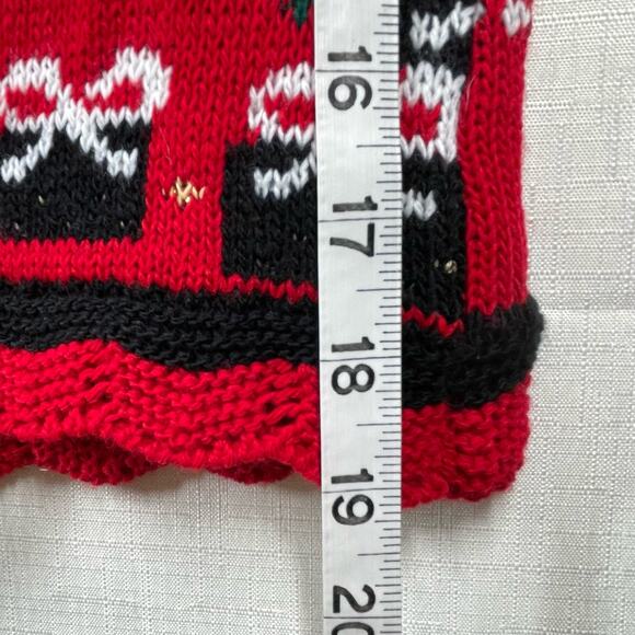 NUTCRACKER Christmas Holiday Sweater Size L Red Embellished Angel Snowman Winter - Picture 16 of 16